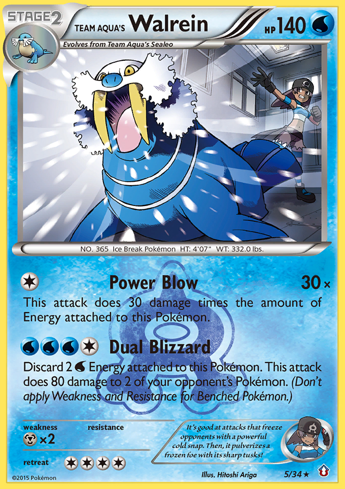 Team Aqua's Walrein (5/34) [XY: Double Crisis] | Card Merchant Takapuna