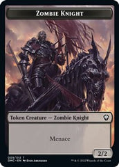 Zombie Knight // Knight Double-Sided Token [Dominaria United Commander Tokens] | Card Merchant Takapuna