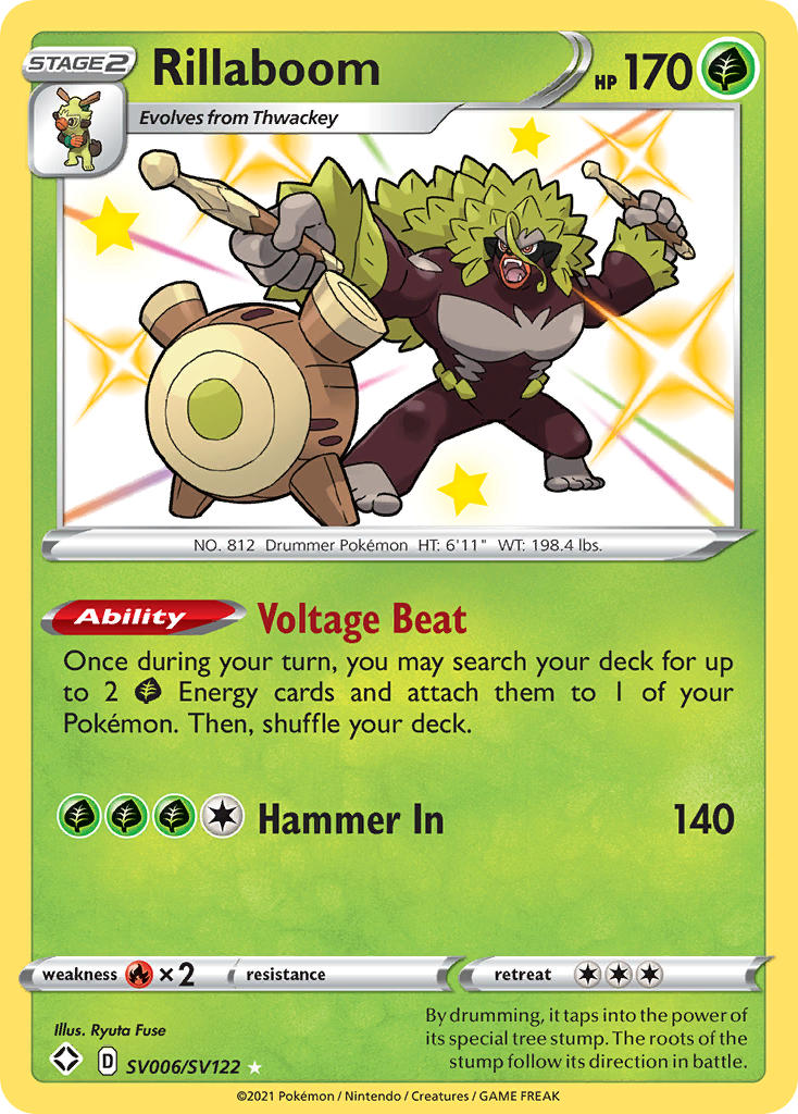 Rillaboom (SV006/SV122) [Sword & Shield: Shining Fates] | Card Merchant Takapuna