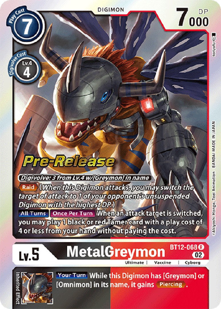 MetalGreymon [BT12-068] [Across Time Pre-Release Cards] | Card Merchant Takapuna