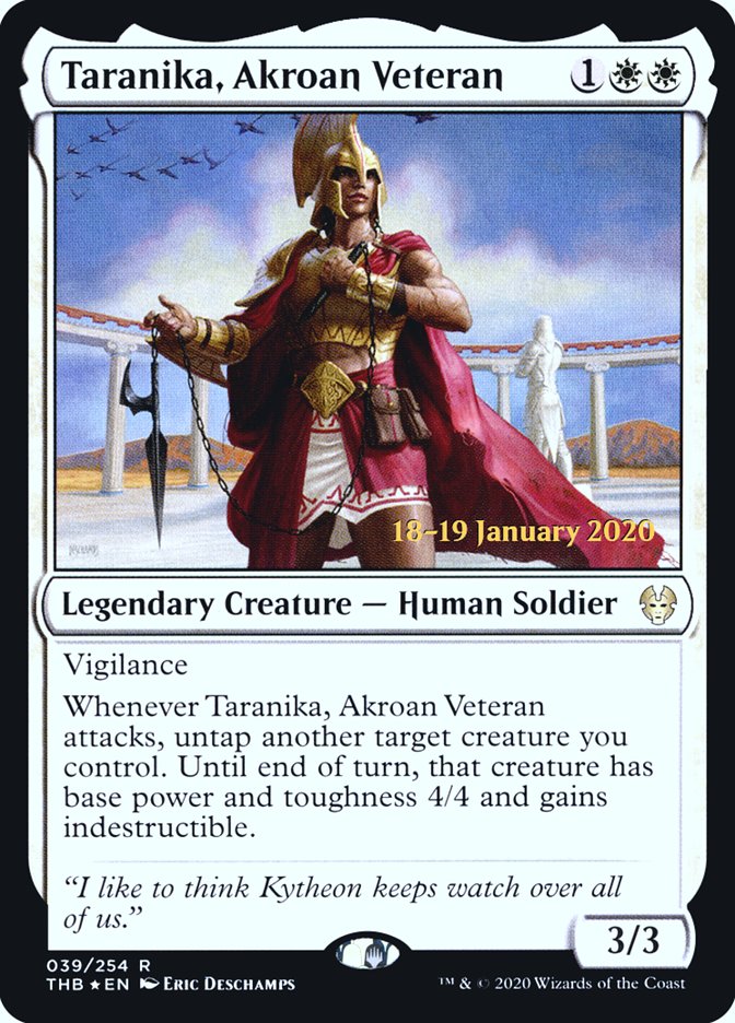 Taranika, Akroan Veteran [Theros Beyond Death Prerelease Promos] | Card Merchant Takapuna