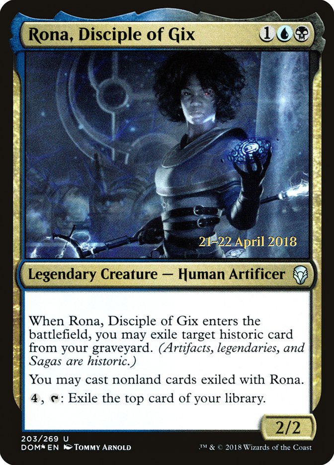 Rona, Disciple of Gix [Dominaria Prerelease Promos] | Card Merchant Takapuna