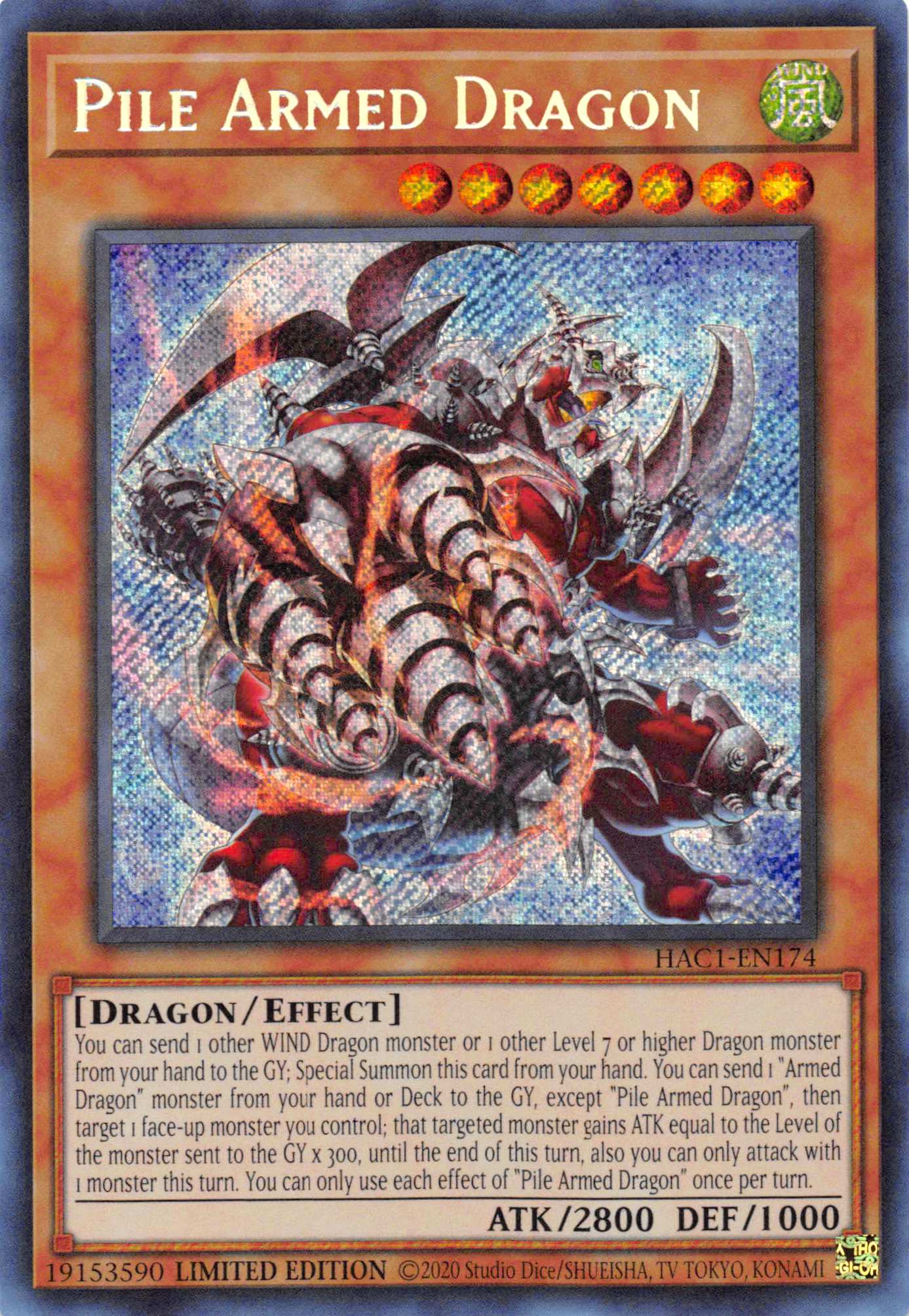 Pile Armed Dragon [HAC1-EN174] Secret Rare | Card Merchant Takapuna