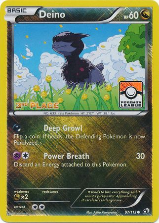 Deino (97/113) (League Promo 3rd Place) [Black & White: Legendary Treasures] | Card Merchant Takapuna