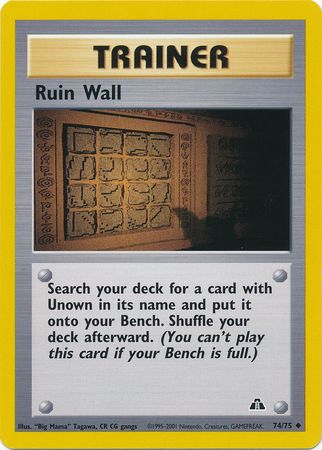 Ruin Wall (74/75) [Neo Discovery Unlimited] | Card Merchant Takapuna