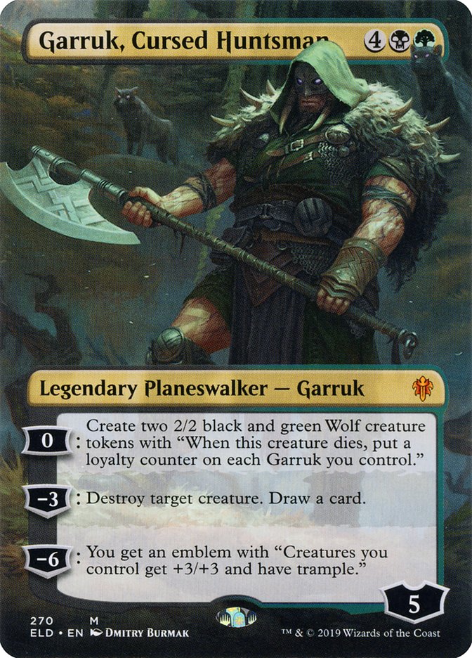 Garruk, Cursed Huntsman (Borderless) [Throne of Eldraine] | Card Merchant Takapuna