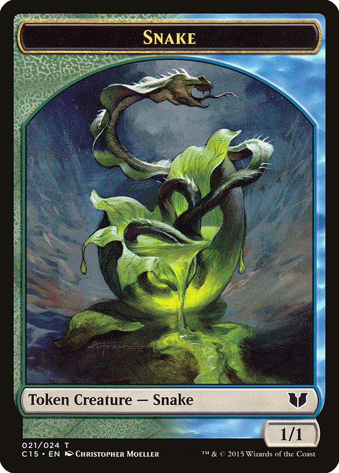 Snake (021) // Saproling Double-Sided Token [Commander 2015 Tokens] | Card Merchant Takapuna