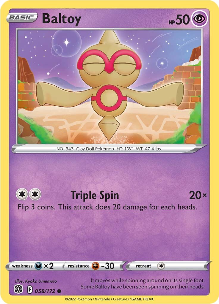 Baltoy (058/172) [Sword & Shield: Brilliant Stars] | Card Merchant Takapuna