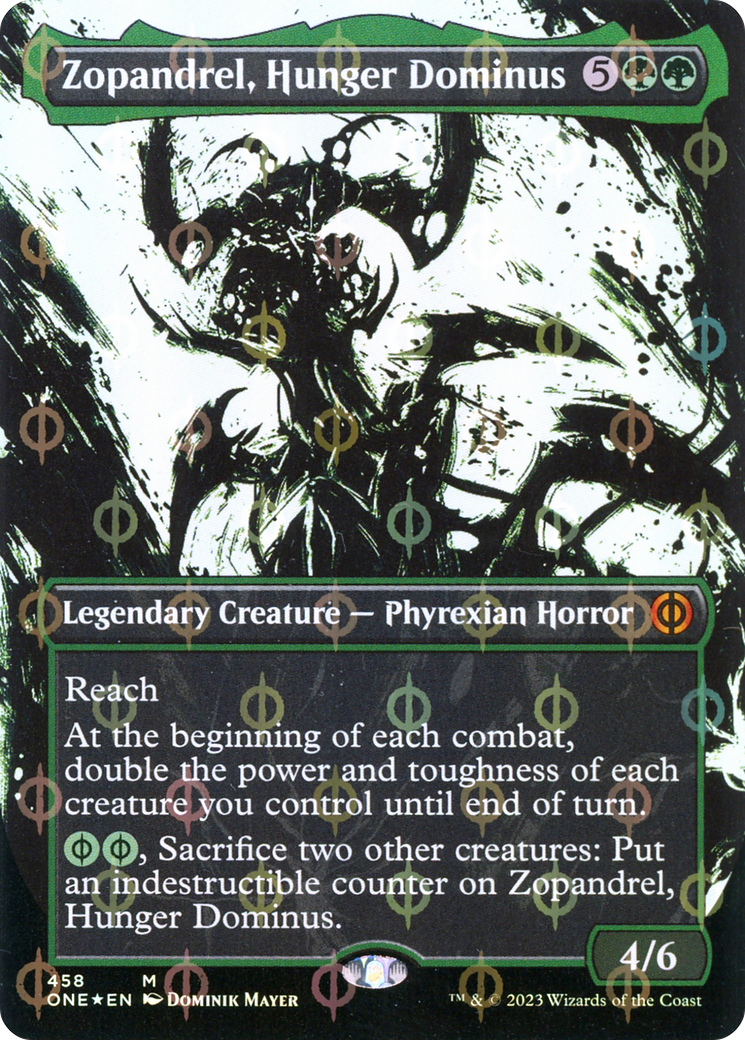 Zopandrel, Hunger Dominus (Borderless Ichor Step-and-Compleat Foil) [Phyrexia: All Will Be One] | Card Merchant Takapuna