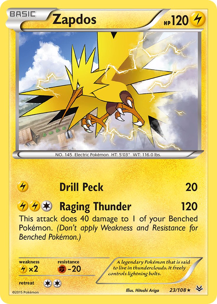 Zapdos(23/108) (Theme Deck Exclusive) [XY: Roaring Skies] | Card Merchant Takapuna