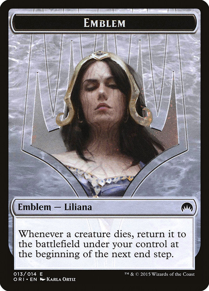 Liliana, Defiant Necromancer Emblem [Magic Origins Tokens] | Card Merchant Takapuna