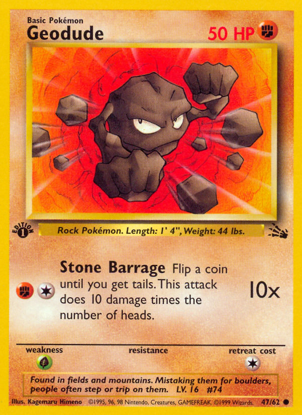 Geodude (47/62) [Fossil 1st Edition] | Card Merchant Takapuna