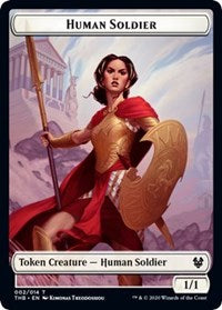 Human Soldier // Wall Double-Sided Token [Theros Beyond Death Tokens] | Card Merchant Takapuna