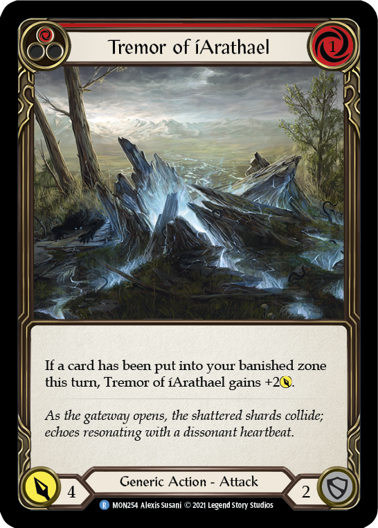 Tremor of iArathael (Red) [MON254-RF] (Monarch)  1st Edition Rainbow Foil | Card Merchant Takapuna