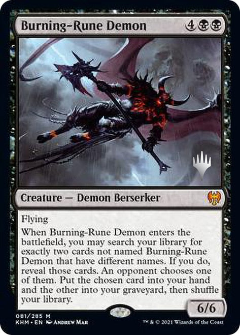 Burning-Rune Demon (Promo Pack) [Kaldheim Promos] | Card Merchant Takapuna