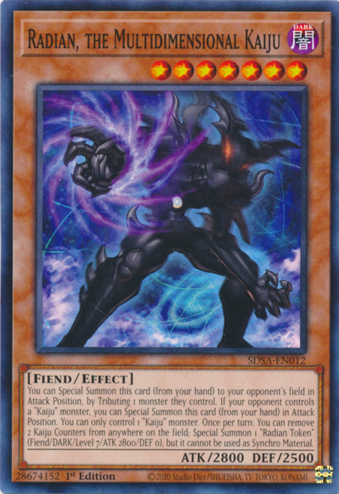 Radian, the Multidimensional Kaiju [SDSA-EN012] Common | Card Merchant Takapuna