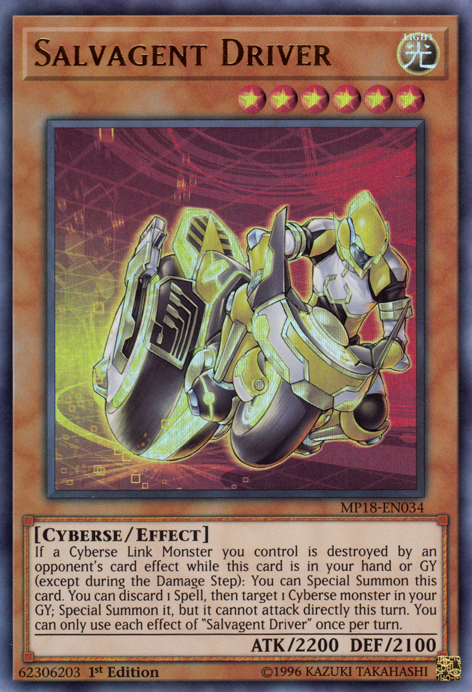 Salvagent Driver [MP18-EN034] Ultra Rare | Card Merchant Takapuna