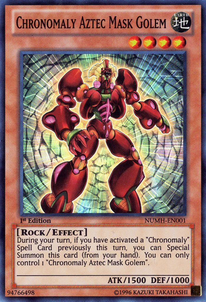 Chronomaly Aztec Mask Golem [NUMH-EN001] Super Rare | Card Merchant Takapuna