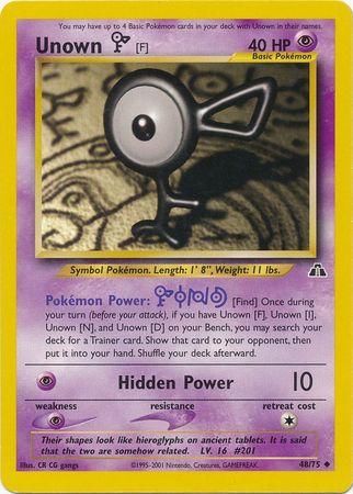 Unown [F] (48/75) [Neo Discovery Unlimited] | Card Merchant Takapuna