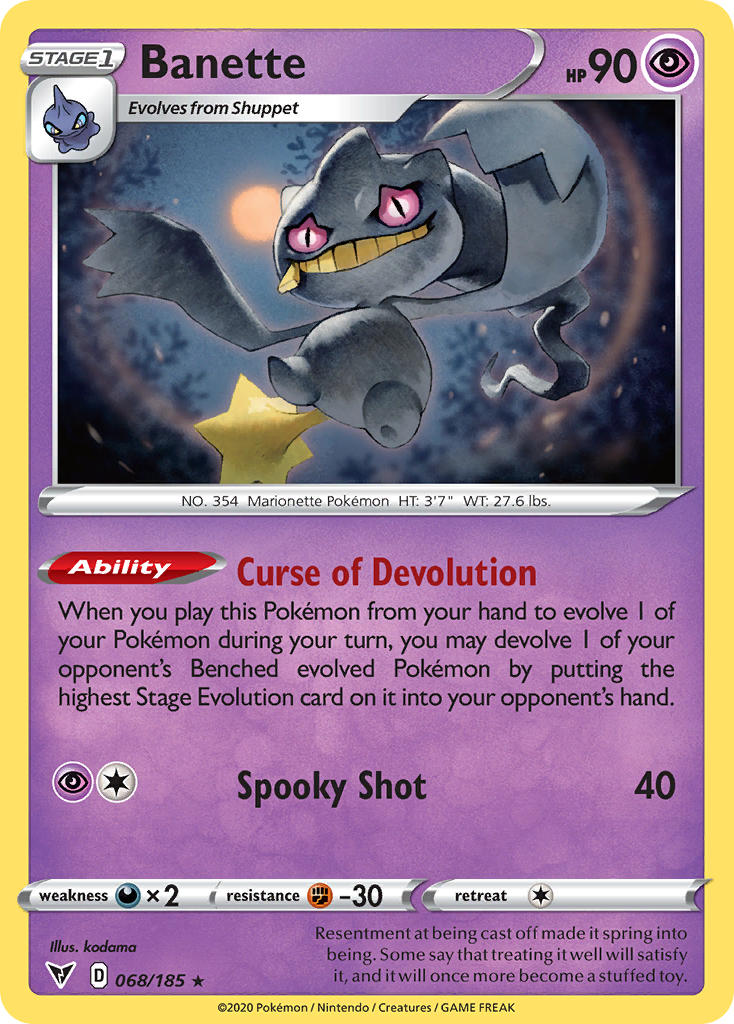 Banette (068/185) [Sword & Shield: Vivid Voltage] | Card Merchant Takapuna