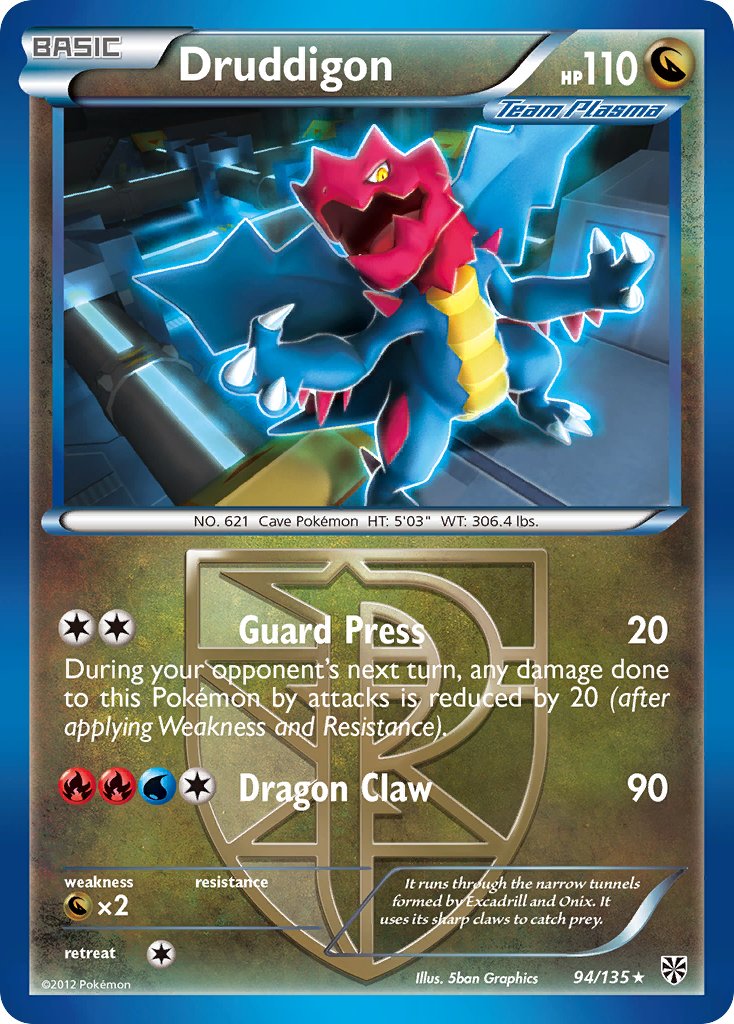 Druddigon (94/135) (Theme Deck Exclusive) [Black & White: Plasma Storm] | Card Merchant Takapuna