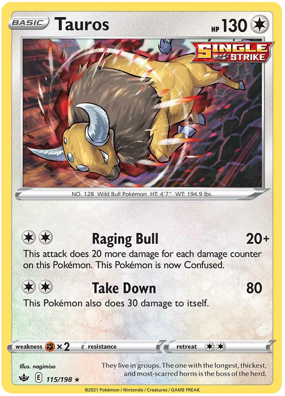 Tauros (115/198) [Sword & Shield: Chilling Reign] | Card Merchant Takapuna