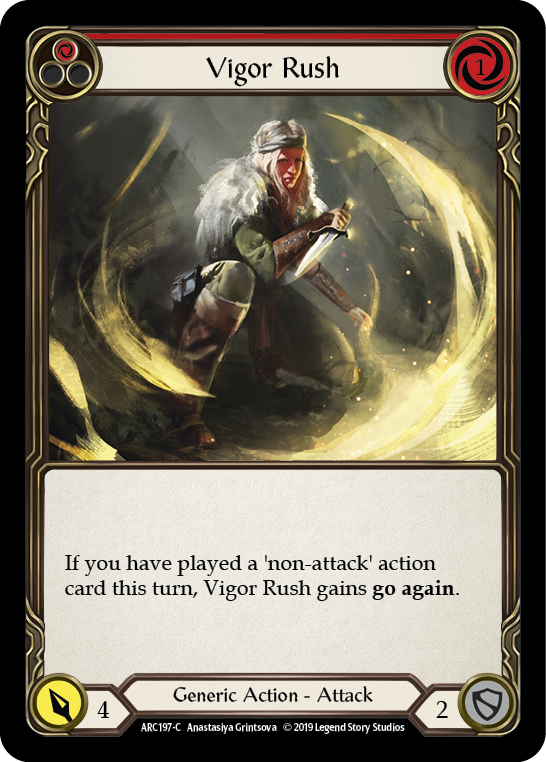 Vigor Rush (Red) [ARC197-C] (Arcane Rising)  1st Edition Rainbow Foil | Card Merchant Takapuna