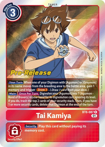 Tai Kamiya [BT6-087] [Double Diamond Pre-Release Cards] | Card Merchant Takapuna