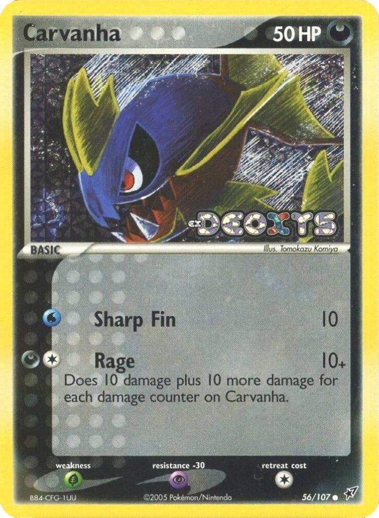 Carvanha (56/107) (Stamped) [EX: Deoxys] | Card Merchant Takapuna