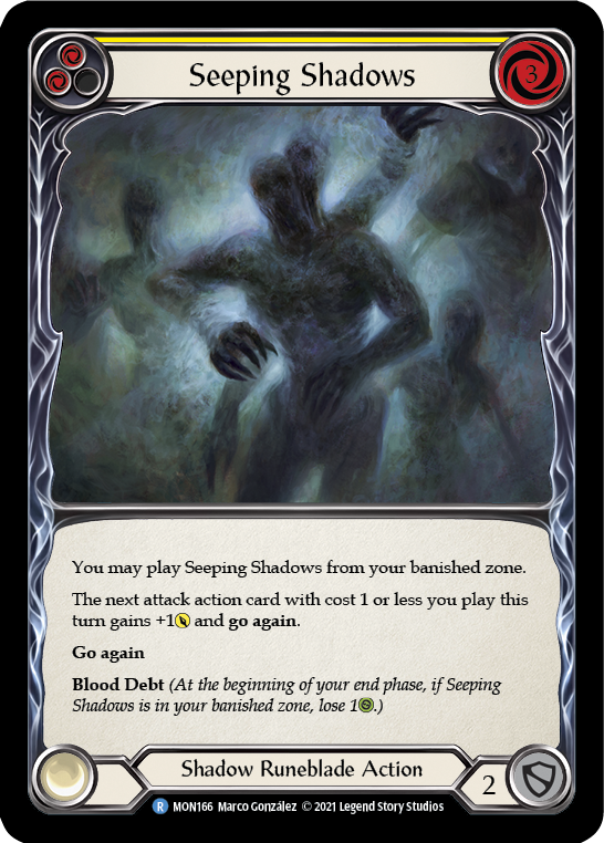 Seeping Shadows (Yellow) [MON166-RF] (Monarch)  1st Edition Rainbow Foil | Card Merchant Takapuna