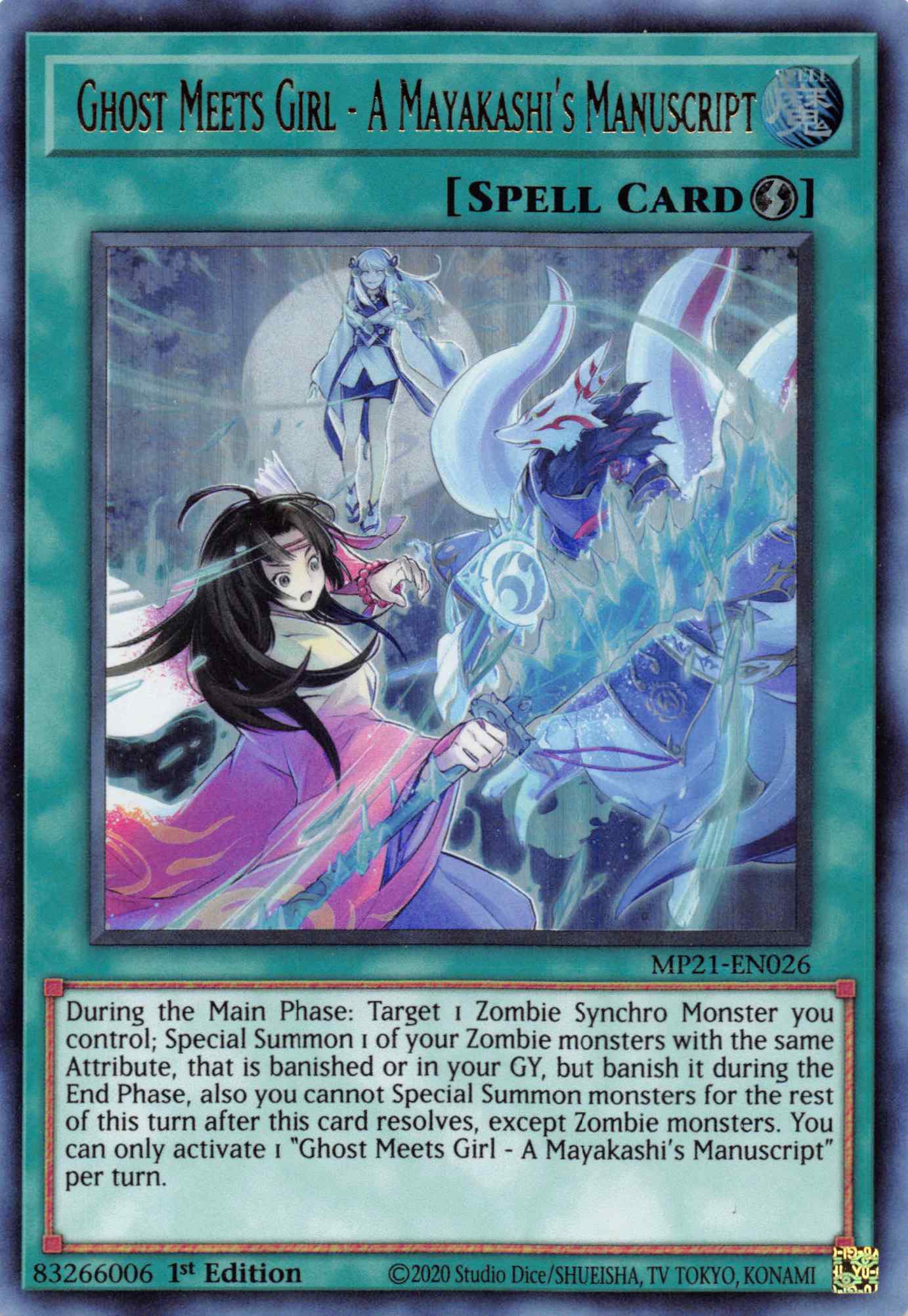 Ghost Meets Girl - A Mayakashi's Manuscript [MP21-EN026] Ultra Rare | Card Merchant Takapuna