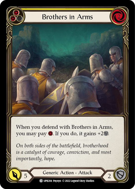 Brothers in Arms (Yellow) [UPR204] (Uprising)  Rainbow Foil | Card Merchant Takapuna