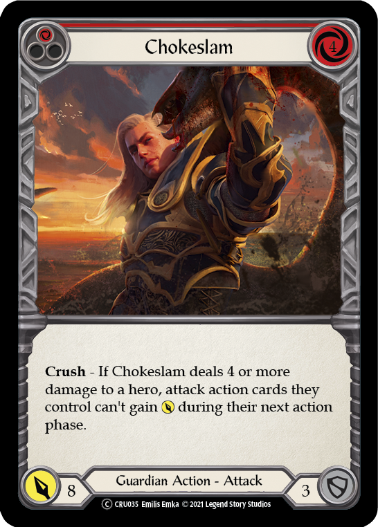 Chokeslam (Red) [U-CRU035] (Crucible of War Unlimited)  Unlimited Rainbow Foil | Card Merchant Takapuna