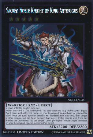 Sacred Noble Knight of King Artorigus [NKRT-EN038] Platinum Rare | Card Merchant Takapuna