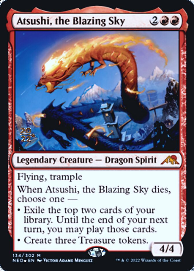 Atsushi, the Blazing Sky [Kamigawa: Neon Dynasty Prerelease Promos] | Card Merchant Takapuna