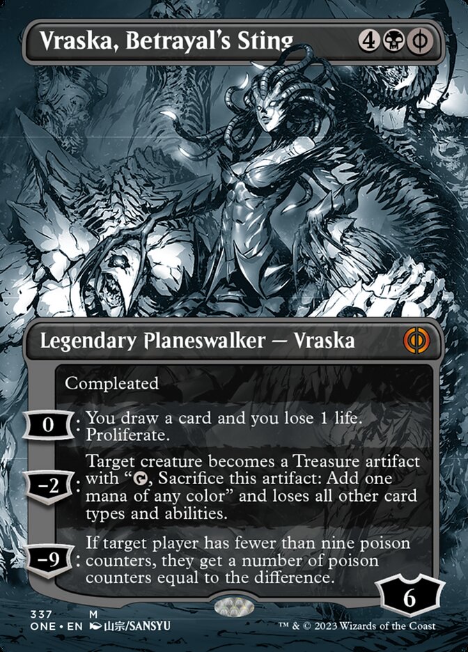 Vraska, Betrayal's Sting (Borderless Manga) [Phyrexia: All Will Be One] | Card Merchant Takapuna