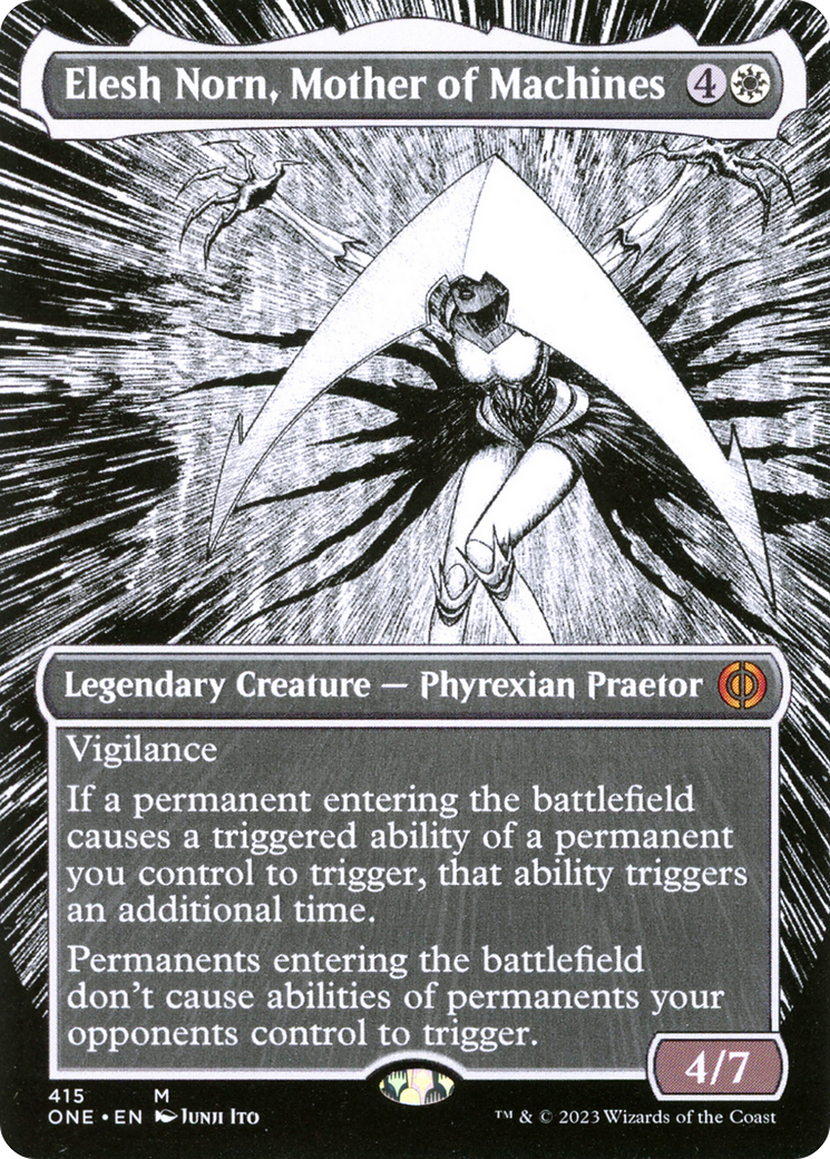 Elesh Norn, Mother of Machines (Borderless Manga) [Phyrexia: All Will Be One] | Card Merchant Takapuna