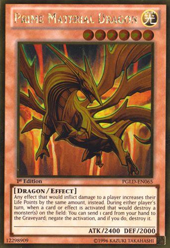 Prime Material Dragon [PGLD-EN065] Gold Rare | Card Merchant Takapuna