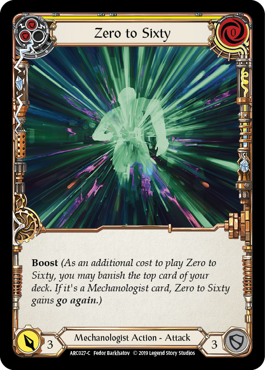 Zero to Sixty (Yellow) [ARC027-C] (Arcane Rising)  1st Edition Normal | Card Merchant Takapuna