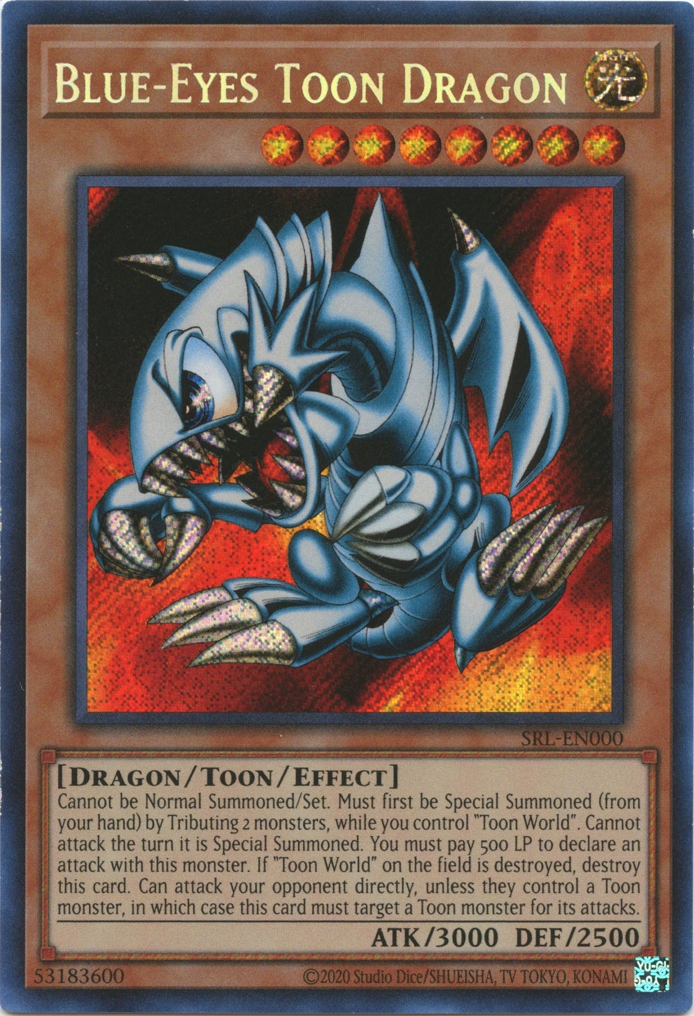 Blue-Eyes Toon Dragon (25th Anniversary) [SRL-EN000] Secret Rare | Card Merchant Takapuna