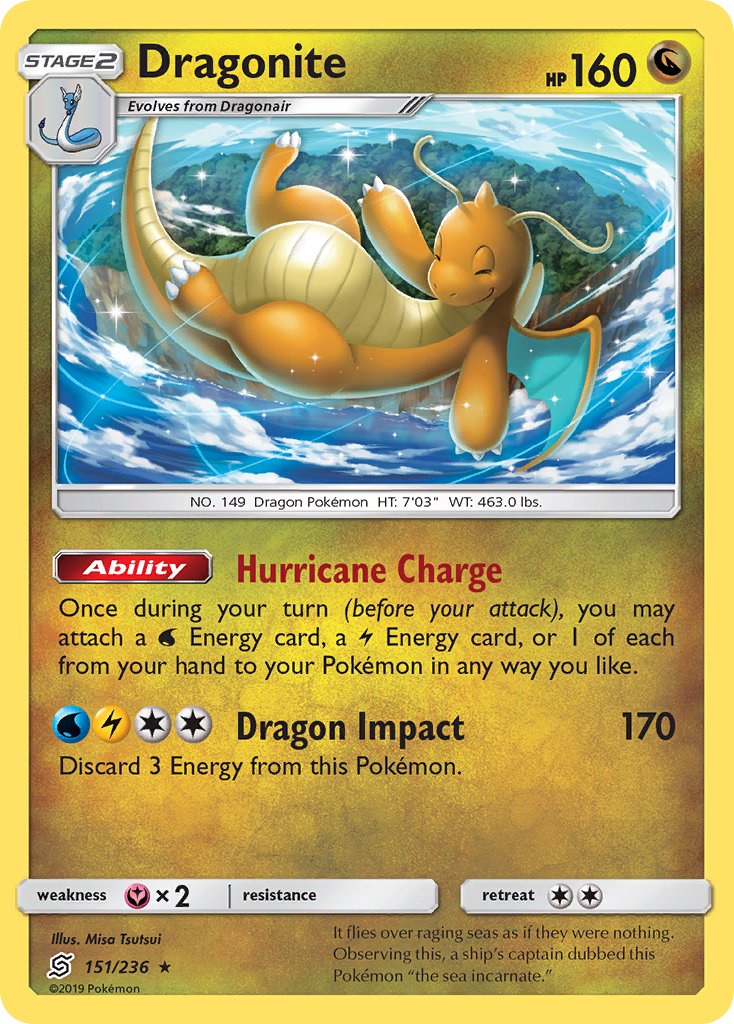 Dragonite (151/236) (Cracked Ice Holo) (Theme Deck Exclusives) [Sun & Moon: Unified Minds] | Card Merchant Takapuna