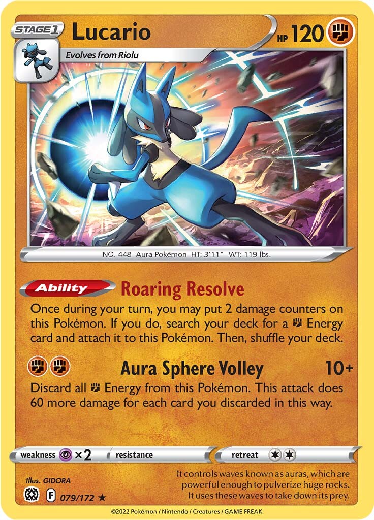 Lucario (079/172) (Theme Deck Exclusive) [Sword & Shield: Brilliant Stars] | Card Merchant Takapuna