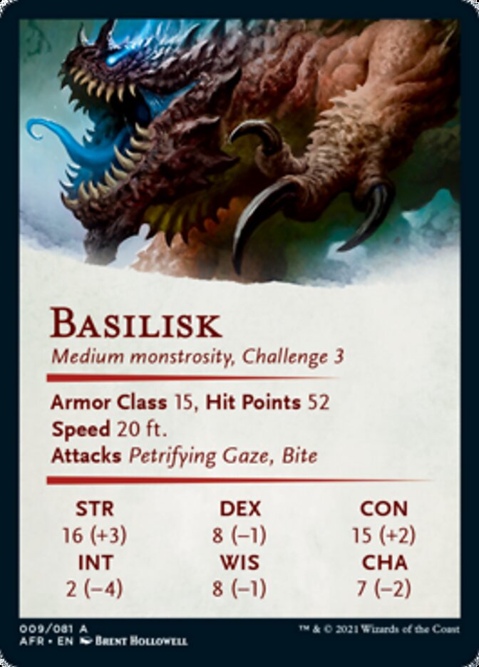 Basilisk Art Card [Dungeons & Dragons: Adventures in the Forgotten Realms Art Series] | Card Merchant Takapuna