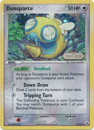 Dunsparce (31/92) (Stamped) [EX: Legend Maker] | Card Merchant Takapuna