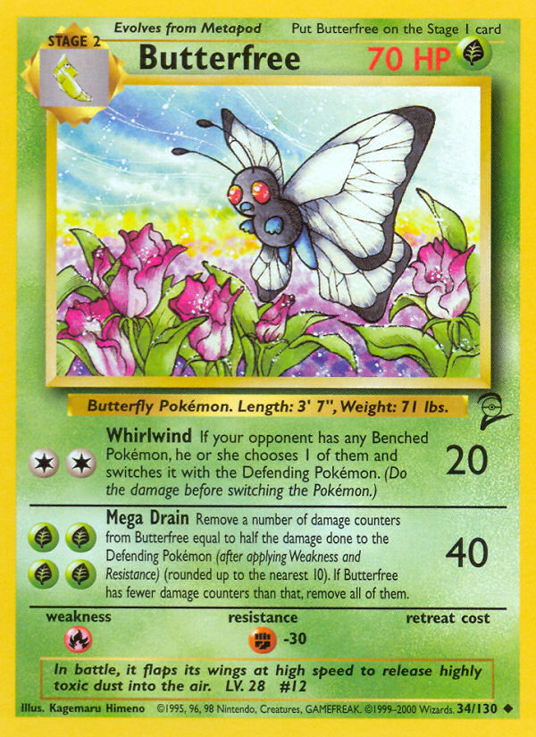 Butterfree (34/130) [Base Set 2] | Card Merchant Takapuna