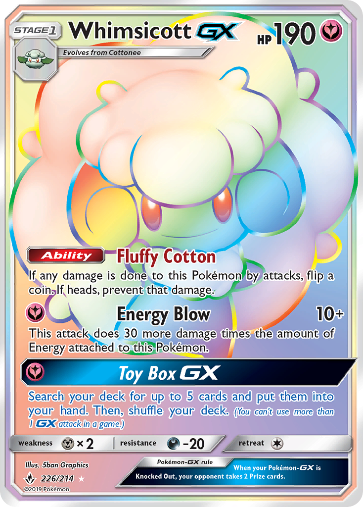 Whimsicott GX (226/214) [Sun & Moon: Unbroken Bonds] | Card Merchant Takapuna