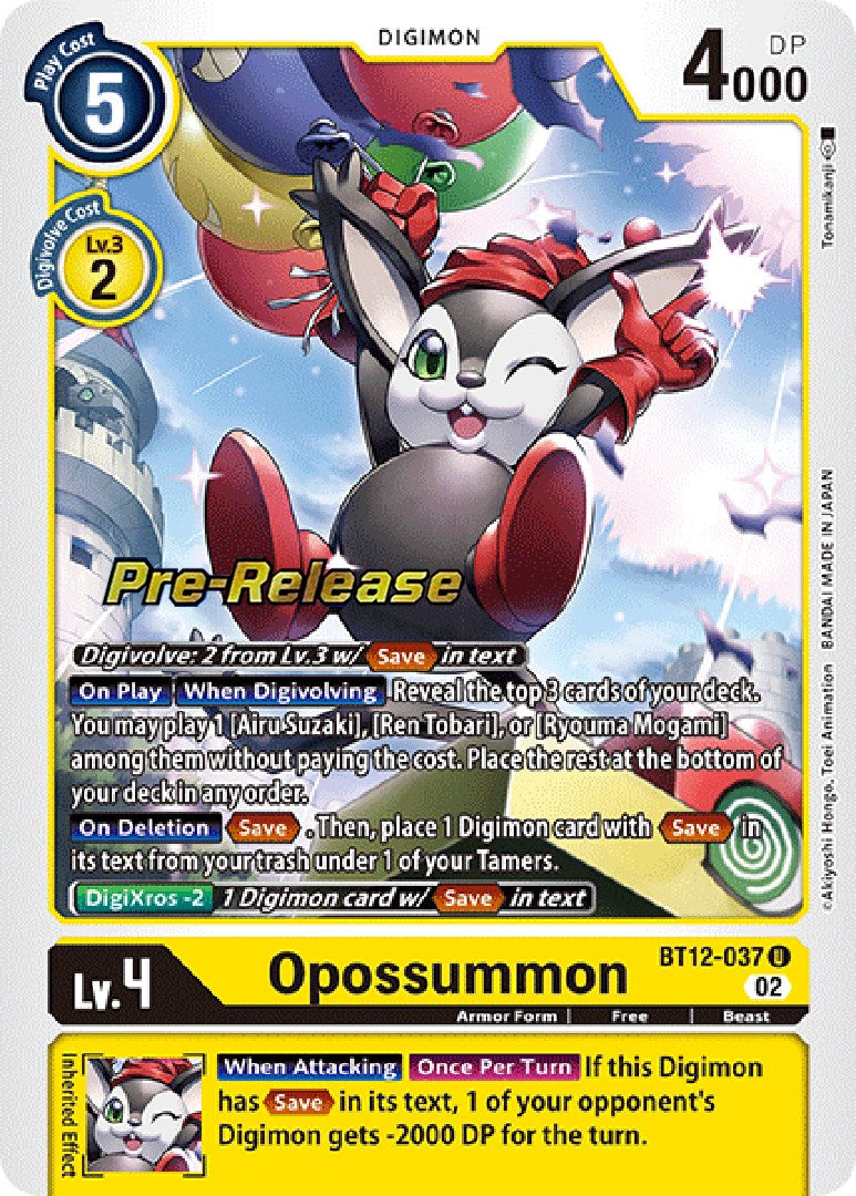 Opossummon [BT12-037] [Across Time Pre-Release Cards] | Card Merchant Takapuna