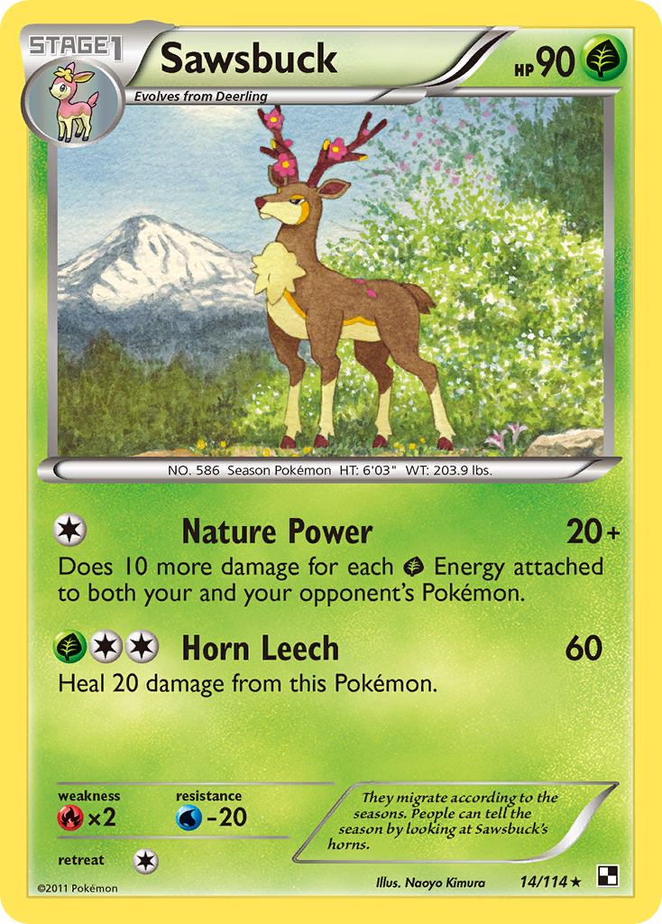 Sawsbuck (14/114) [Black & White: Base Set] | Card Merchant Takapuna