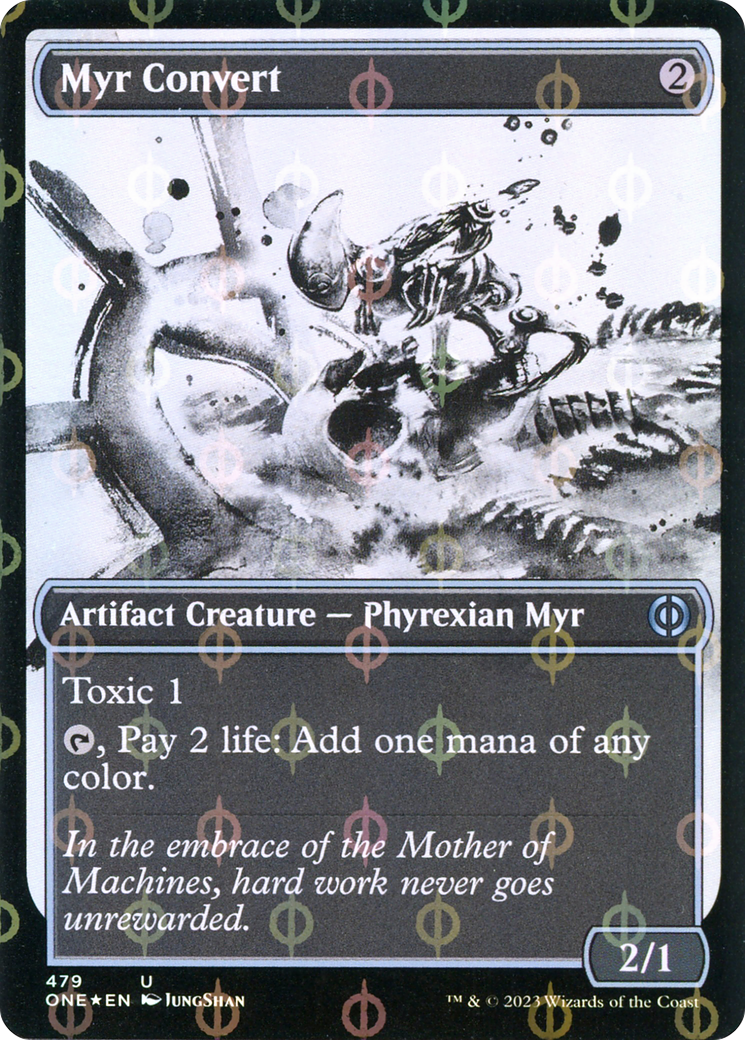 Myr Convert (Showcase Ichor Step-and-Compleat Foil) [Phyrexia: All Will Be One] | Card Merchant Takapuna