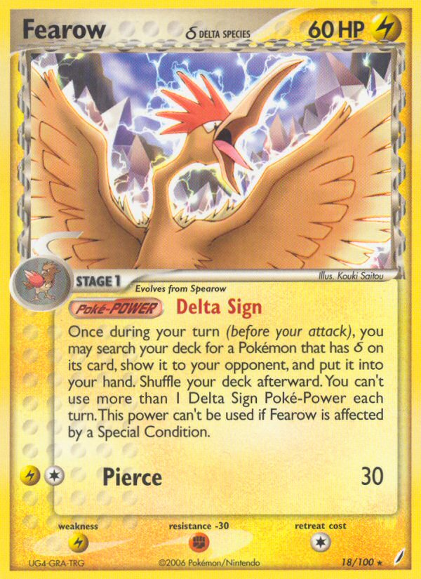 Fearow (18/100) (Delta Species) [EX: Crystal Guardians] | Card Merchant Takapuna